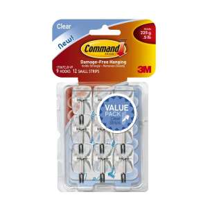 3M Command Strips Clear Small Wire Hooks