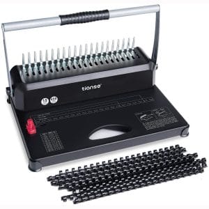Binding Machine, TIANSE 21-Holes, 450 Sheets, Comb Binding Machine with 100 PCS 3 8'' Comb Binding Spines Starter Kit, Comb Binding Machine