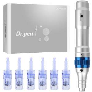 Dr. Pen Ultima A6 Professional Microneedling Pen Wireless Electric Skin Care Tools Kit with 6 Pcs 36-Pin Needles Cartridges