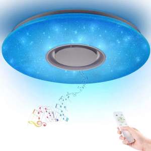 Led Music Ceiling Light with Bluetooth Speaker Multifunctional APP 36W, High Sound Quality Speaker, Upgraded Modern Light Fixtures