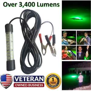 IllumiSea Ultra Bright 25w 3450 Lumen 12v Green, White, or Blue Underwater LED Fishing Light