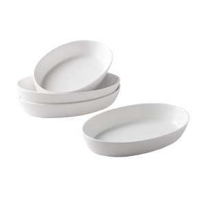 UIBCWN Set of 4 Porcelain Oval Gratin Dishes
