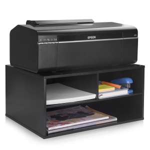 eMerit Printer Stand Shelf with Storage Wood Desk Organizer