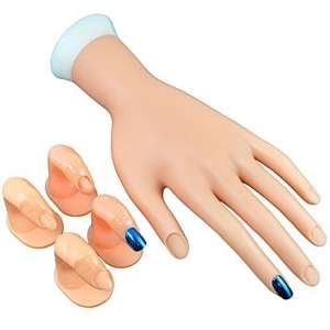 Beauticom 1pc Movable Practicing Manicure Nails Hand &amp; 4pcs Practicing Fingers Nail Art Display