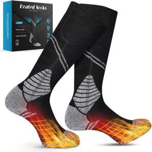Binnice New Heated Socks Winter Electric Rechargeable 3 Heating Settings Thermal Sock Foot Warmer for Men and Women