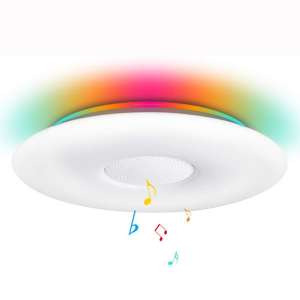 Smart Music Ceiling Light Support WiFi:Alexa:Google Home,12inche 36W(3000LM) +5W Backlight RGB with Bluetooth Speaker Light
