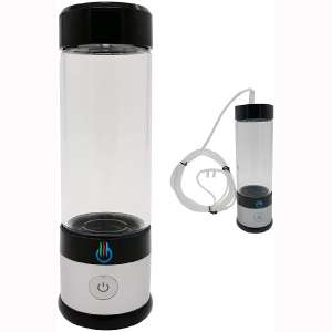 H2 USB Sport MAXX Hydrogen Water Generator with Glass Bottle and Inhaler Adapter