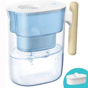 Waterdrop Chubby 10-Cup Water Filter Pitcher with 1 Filter, Long-Lasting (200 gallons), NSF Certified, 5X Times Lifetime Filtration Jug, Reduces Lead