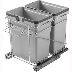 Rok Salice Kitchen Cabinet Soft Close Heavy Duty Frameless Waste Recycle Bin Trash Cans Pull Out Organizer Container