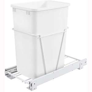 Rev-A-Shelf RV-12PB Single 35 Quart Pull-Out Kitchen Cabinet Waste Bin Container Garbage Trash Can