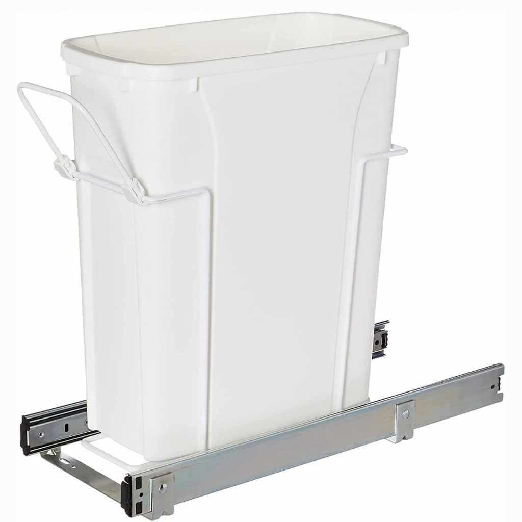 8. Knape Vogt RS PSW9 1 20 W 17 In. H X 8 In. W X D Steel In Cabinet 20 Qt. Single White Pull Out Trash Can 1024x1024 