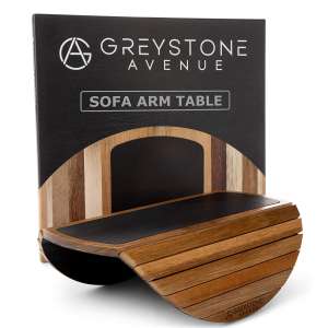 Greystone Avenue Sofa Arm Table with Non-Slip Silicone Top