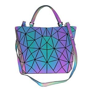 SUURAN Geometric Luminous Purses Handbags Backpacks