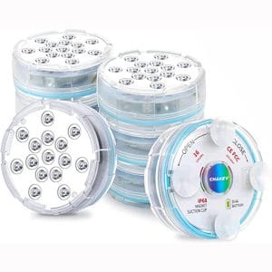 Chakev Submersible Led Pool Lights, 16 Colors Underwater Pond Lights with Remote, Waterproof Magnetic Bathtub Light with Suction Cup Hot Tub Light