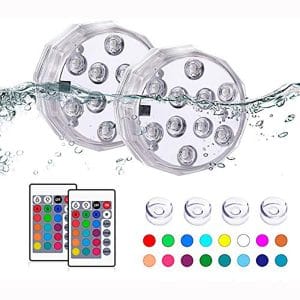TEPENAR Submersible Led Lights with Remote - Waterproof Underwater Led Light Battery Operated Controlled 16 Color Changing Lamp with 4pcs Suction