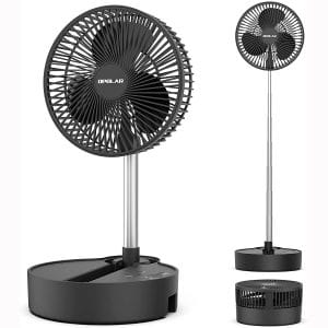 OPOLAR Battery Operated Portable Fan,Rechargeable Oscillating Fan, Cordless Travel Foldaway Fan As Seen on Tv, Adjustable Height, 3 Speeds Settings,10000mAh, 5V:2A Fast Charging